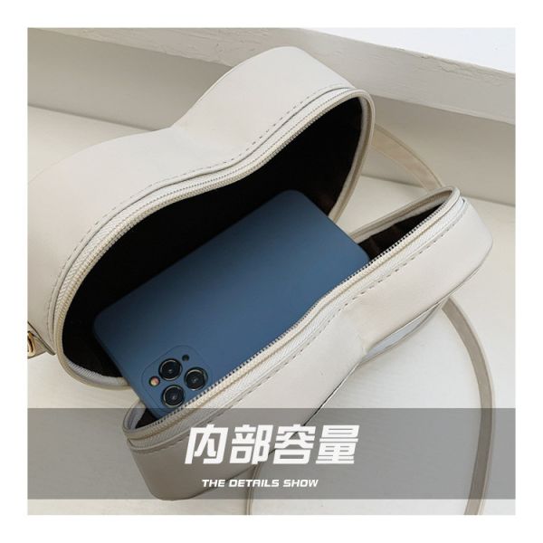 Women Heart Shape Small Leather Crossbody Bag With Shoulder Strap