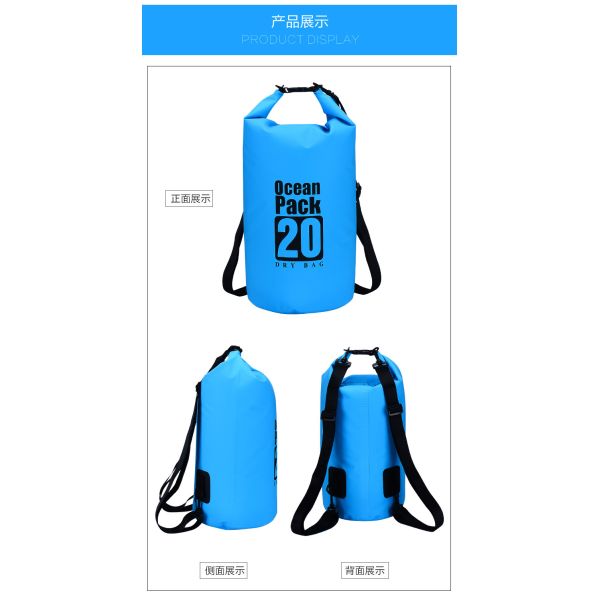 15Lt Travel Lightweight Camping Cooler Bag 500D PVC Tarpaulin Waterproof Dry Bag Backpack