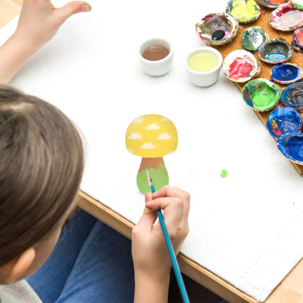 Гриб колышка 3cm естественный незаконченный деревянный забавляется 2,55 в граффити детей