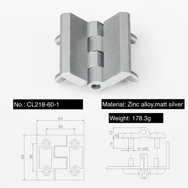 Heavy Duty Metal Die Casting Zinc Alloy Case Cabinet Chain Hinges Strong Bearing Capacity