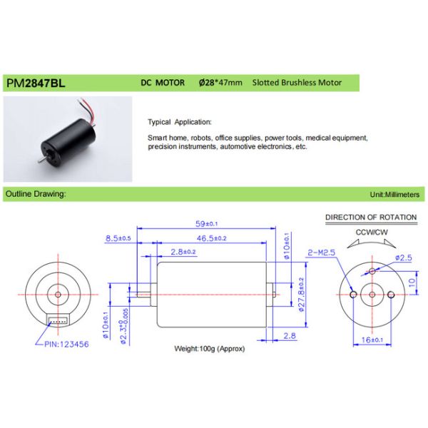 28mm Sensored Brushless Motor with Integrated Driver 8W 12V 24V High Power BLDC Motor