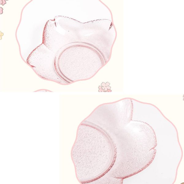 Creative Pink Cherry Blossom Glass Fruit Salad Plate