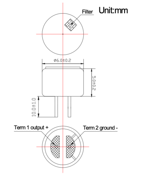 Universal Passive Electronic Components Electret Microphone Insert 6050 6*5mm With PCB Pins