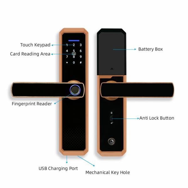 5VDC Bluetooth Smart Lock Wireless Cylinder Custom Electronic Touch Door Lock
