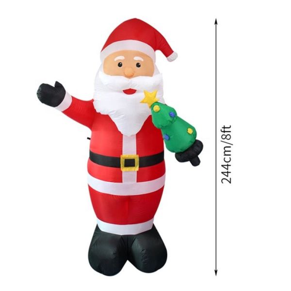 Hot Sale 8ft Christmas inflatable Santa Claus with Led Lights for Holiday Decorations