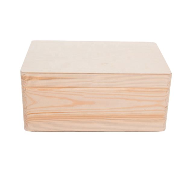Custom Order Accepted Rectangle Unfinished Decorative Storage Wooden Packing Box