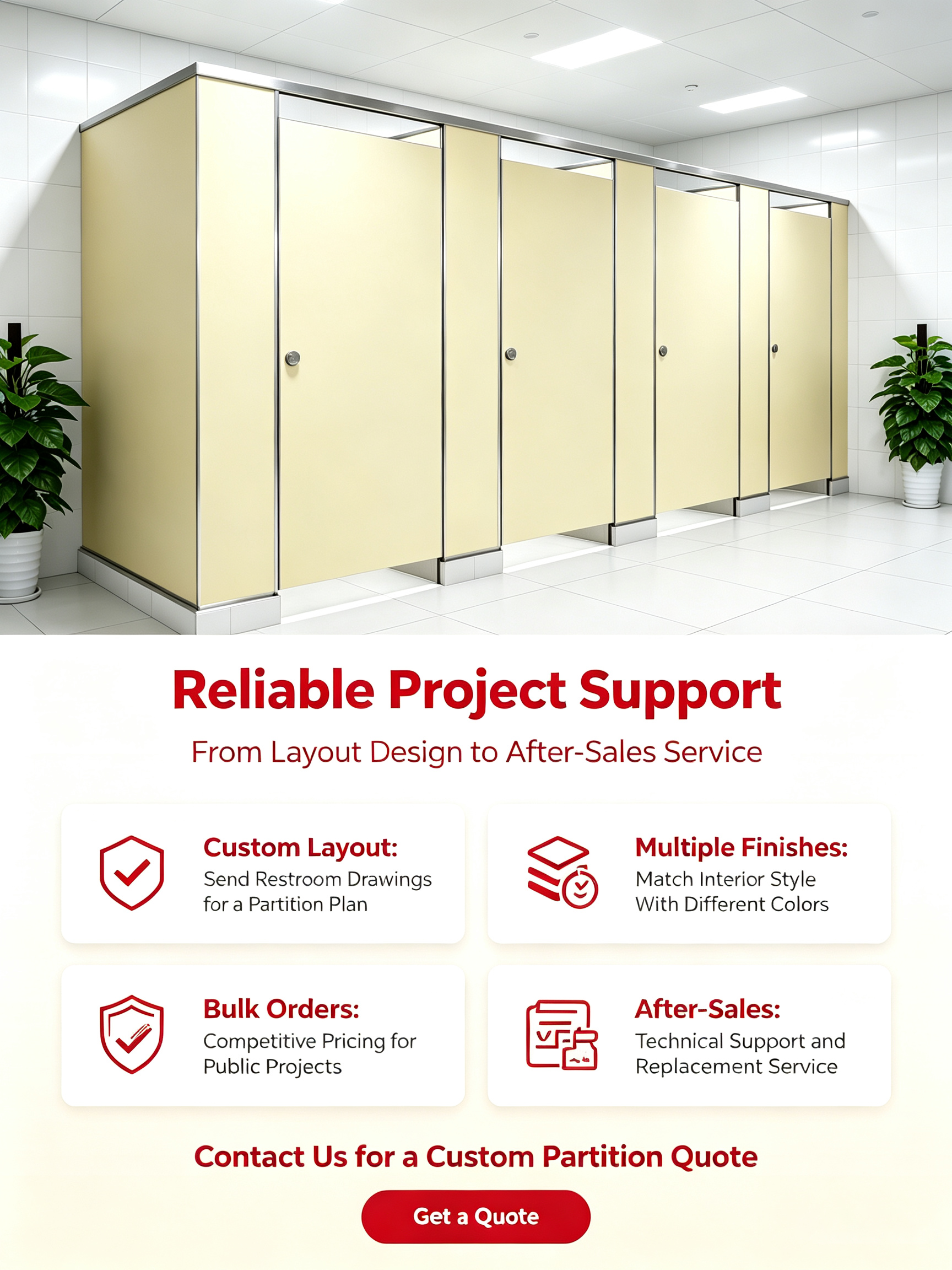 Commercial HPL Public Toilet Stall, Moisture-proof Phenolic Compact Restroom Partition