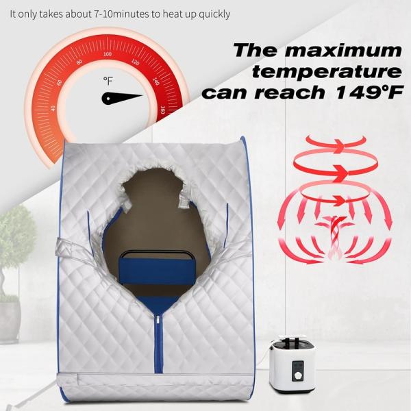 Modern Lightweight Portable Personal Steam Sauna Spa For Home Recovery Wellness Detox Relaxation Timer Steam Generator