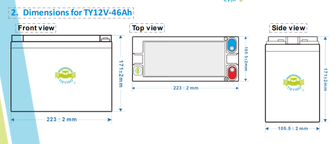 Electric Tricycle Rechargeable 12v Lead Acid Battery 42.3Ah 6-DF-42.3