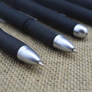 Gel pen,Promotional gel-ink pen with cap, Black rubber gel-ink pen