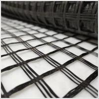 Coating Asphalt 50 50 Fiberglass Geogrid Reinforces Base Layers For Airport Runways  Parking Lots