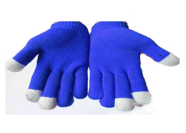 Three Finger Warm Touch Screen Gloves , Acrylic Knitted Magic Touch Screen Gloves
