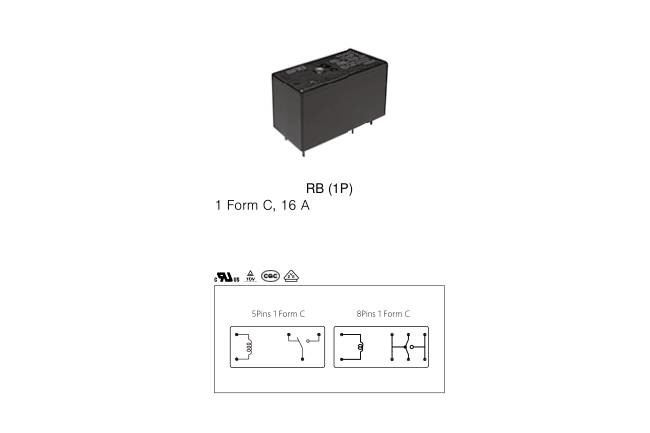 16 держатель RB-112DF6 PCB C 400mW формы Pin 1 вольта 8 DC 12 реле Amp 8 Amp SPDT