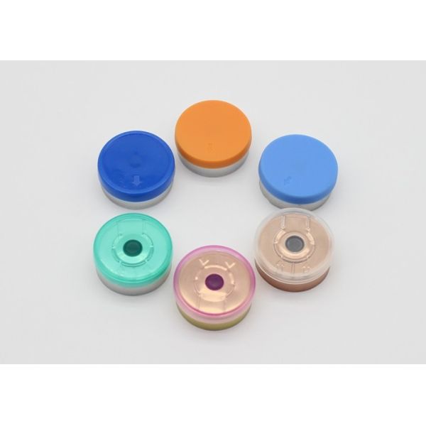 Medicinal Aluminum Plastic Caps , Cosmetic Glass Vial Cap With Multiple Color