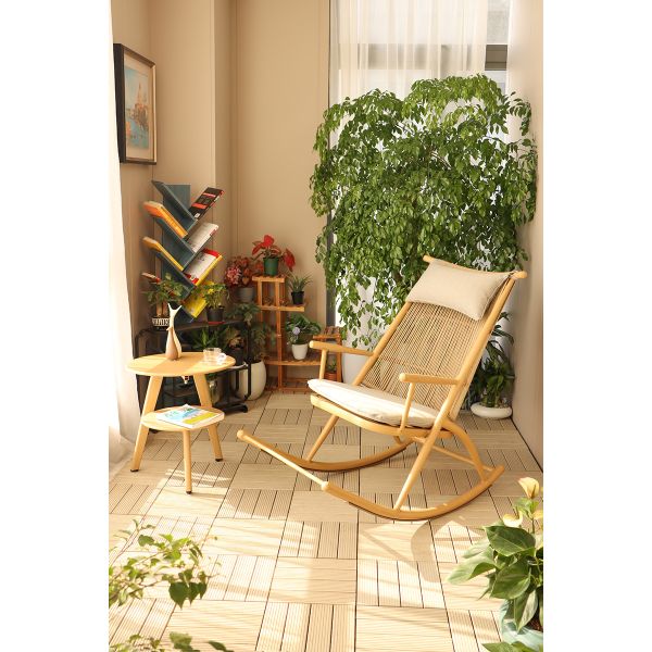 UV Resistant Outdoor Garden Leisure PE Rattan Rocking Chair With Customized Logo