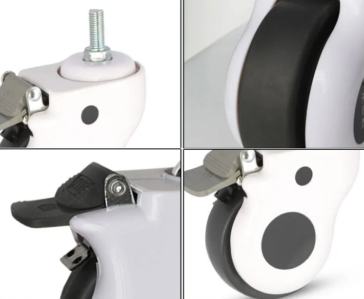 TPR Silent Swivel Medical Hospital Caster Wheels 5 Inch