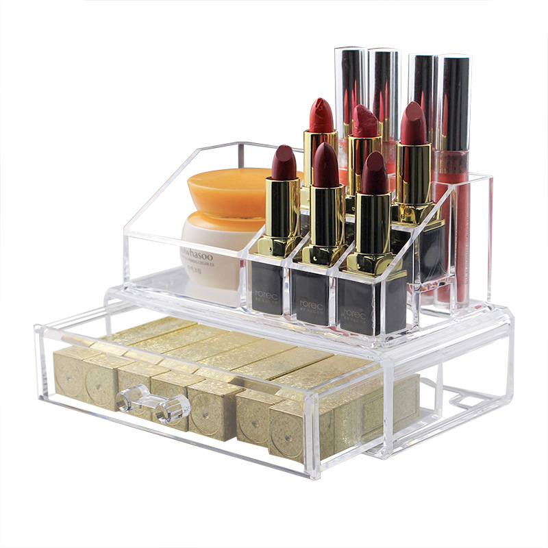 Transparent Acrylic Makeup Storage Box Drawer Top Beauty Skin Care Products Desktop Finishing Cosmetics Living Room Suitable