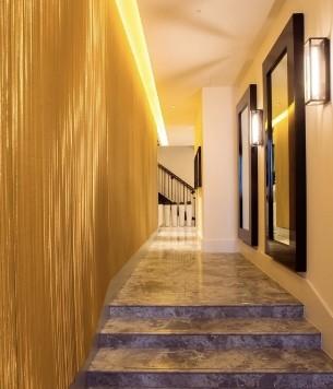 Glossy Finish Metallic Wall Covering Geometric Pattern 2mm Thickness