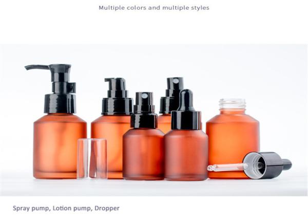 Amber Frosted Glass Essential Oil Bottle Pump Lotion Essential Oil Dropper Bottle