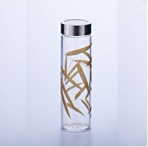 Colorful Single-wall Glass Water Bottles, 500ml high borosilicate water glass bottle