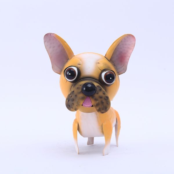 子犬の金属の庭はリアルで丈夫な金属犬のヤードの芸術を飾る