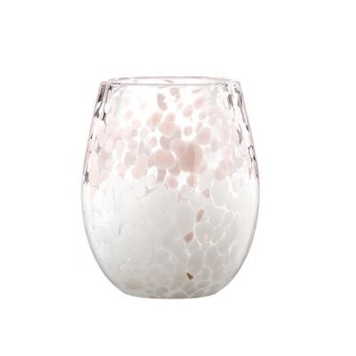 460ML Hand Blown Glass Candle Jar For For Home Decoration Wedding Artisan Leopard Printing Spotted Colored