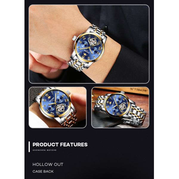 KINYUED watch own brand mens watches in wristwatches manufacturer tourbillon mechanical wristwatch