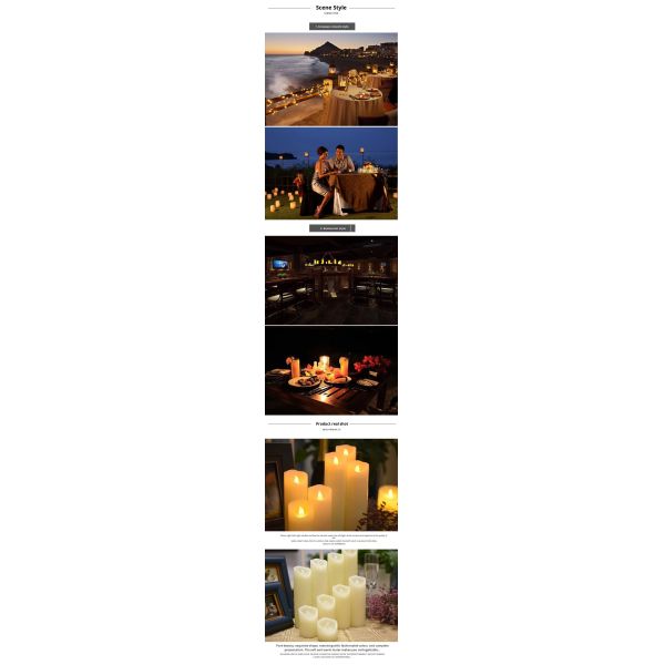 3x3 Real Wax LED Candle with Flickering Flame Remote Control and Timer Function