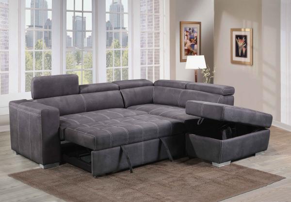 Breathable Sleeper Sectional Couch With Storage Antiwear Nontoxic