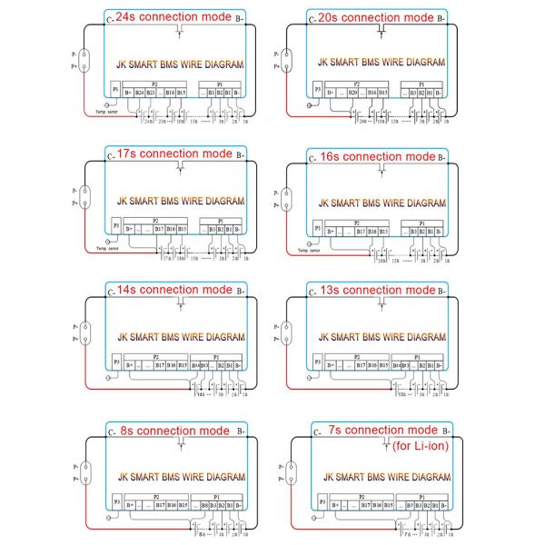 JK BMS battery system 1A 2A 7s 24v 200a 7S 8S Active 24V Balance current BMS