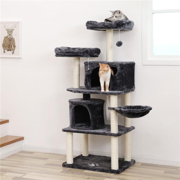 Deluxe Songmics Cat Tree , Cat Climbing Pole For Small Spaces  Engineered Wood Bases