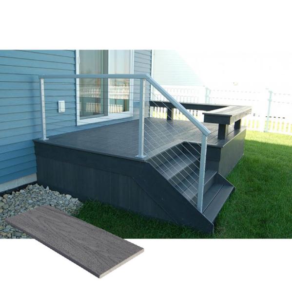Wood Fiber Innocuous 12ft Composite Decking Trim Grey Fireproof Antisepsis TH05