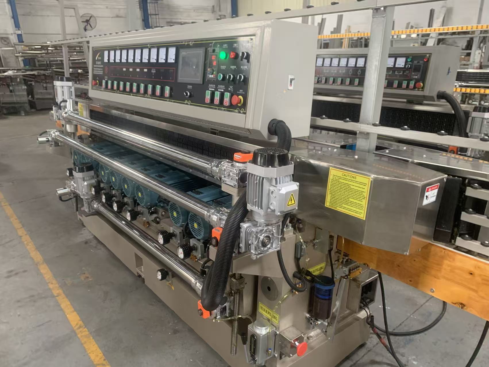 PLC Control 3-12mm Glass Beveling Machine For Grinding / Polishing Bevel Edge