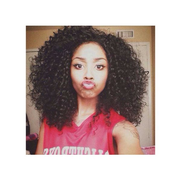 Natural Black Lace Front Wigs Brazilian Hair , Kinky Curly Wigs For Black Ladies