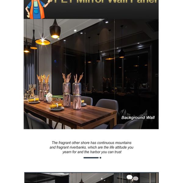 Экологически чистый интерьер Бамбук Уголь Зеркало Стенные панели ПВХ Зеркало Деревянный фанера