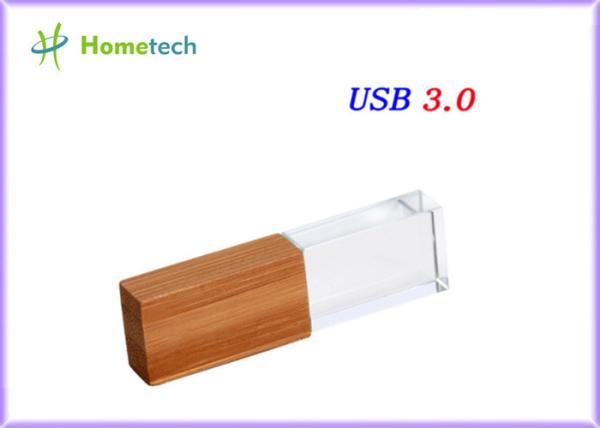 Stockage de données 3,0 Crystal Usb Flash Drive en bois 4GB 8GB 16GB 32GB 64GB 128GB