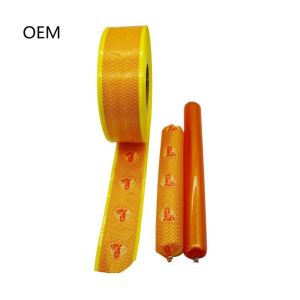 Kingred Sausage Casings Yellow Colour Printed Artificial Sausage Skin Steam Cooked