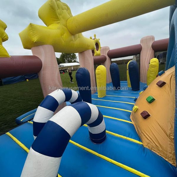 Customizable Pirate Treasure Hunt Themed Inflatable Obstacle Course with Climbing Tree