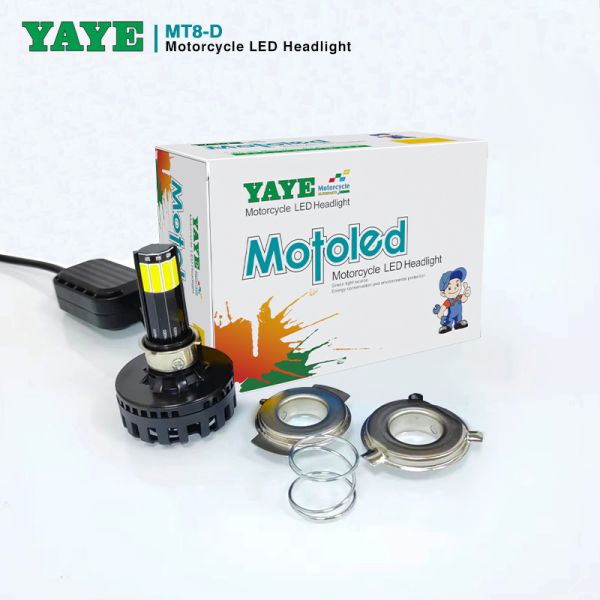 Motorcycle LED Headlight 8000LM H4 AC/DC Bombillo White Side Emitting COB Lamp Bead