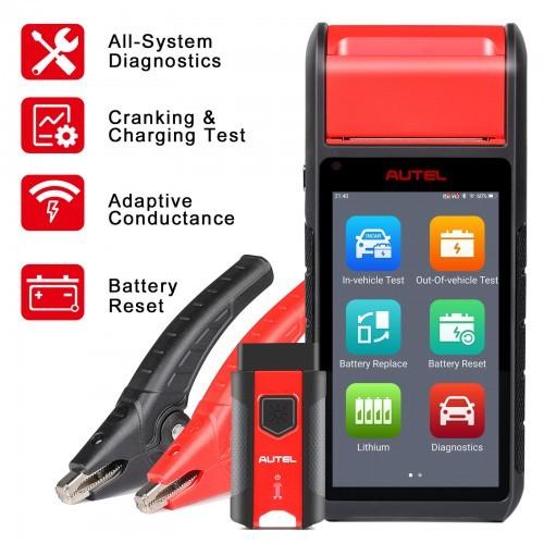 Touchscreen Battery Tester Auto Electrical System Analyzer Autel MaxiBAS BT608E OBD2 Scanner Built-In Printer for 12V