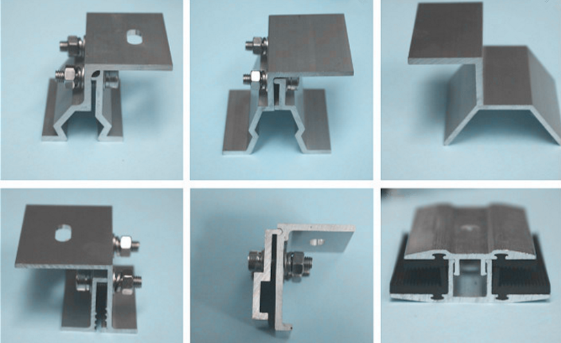 Aluminum End Clamp Solar Roof Mounting Systems / Solar Panel Roof Mounts