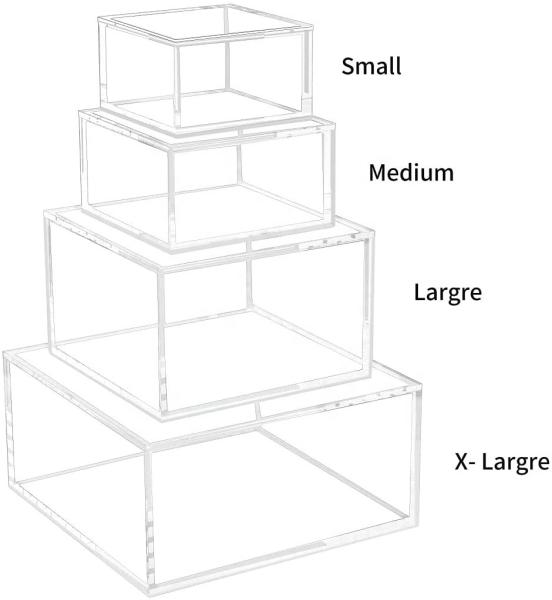 Small Thick Clear Acrylic Candy Boxes With Lid Magnet Square  5.3inch