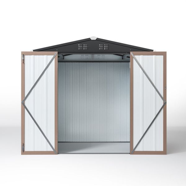 6.6ft Durable Metal Garden Shed House Storage Shed for Tools Outdoor Storage Solution