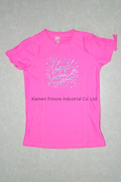 80%polyamide;20%elasthane girl’s Kid Rubber print Beachwear Swimwear T-Shirt surfing wear