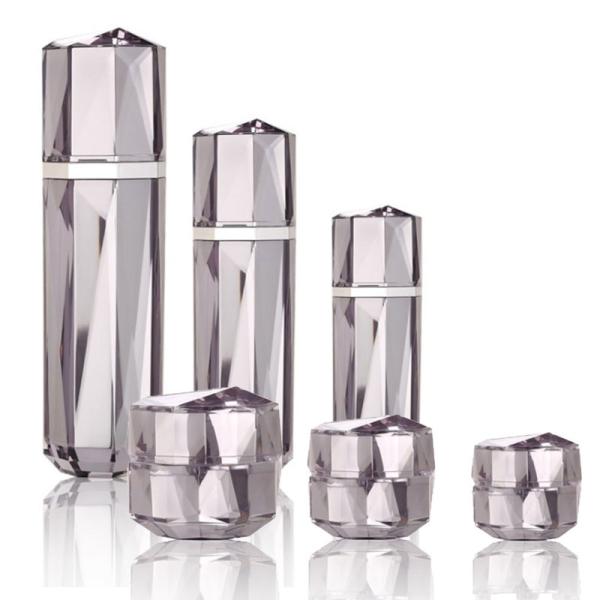 Custom Diamond Luxury Cosmetic Acrylic Bottle Container For Skincare