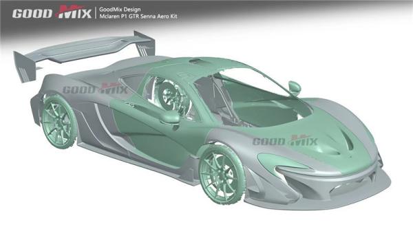 For McLaren P1 Body Kit   P1 Upgraded GTR Style Front and Rear Bumper Spoilers Carbon Fiber Body Kit