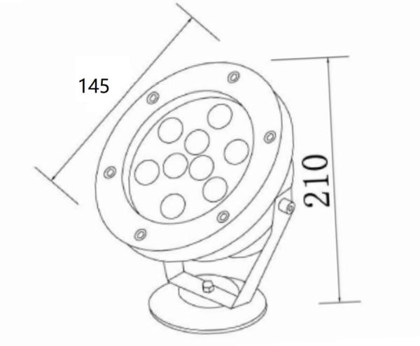 Stainless Steel LED Underwater Lights IP68 18W 24V With Tempered Glass