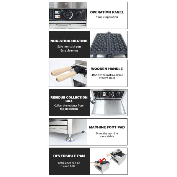 1500 Вт продвинутый пузырь электрический такояки машина шары вафли шары тайяки пекарня