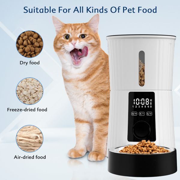 Smart Automatic Stainless Steel & Plastic Eco-Friendly Pet Food Dispenser for Dogs Remote Control Timed Dog Food Feeder