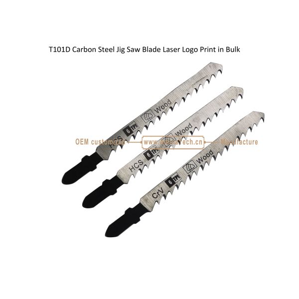 T101D Carbon Steel Jig Saw Blade Laser Logo Print in Bulk size:100mmx8x6T, Cutting Wood,Box Packaging